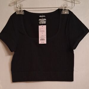 Wild Fable Black Crop Shirt Size Large